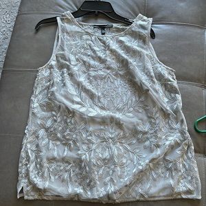Silver embroidered shell with camisole